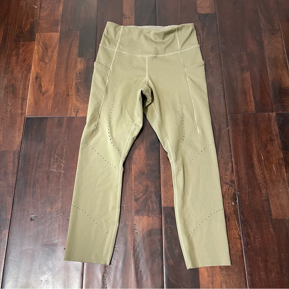 Brooks Running Leggings Method 3/4 Tight Women’s Small Dark Oatmeal